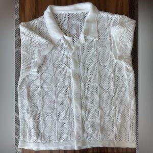 White Casual Button Down Shirt